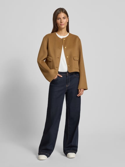 Tommy Hilfiger Kurtka wełniana o kroju regular fit z ozdobnymi guzikami Camel 1