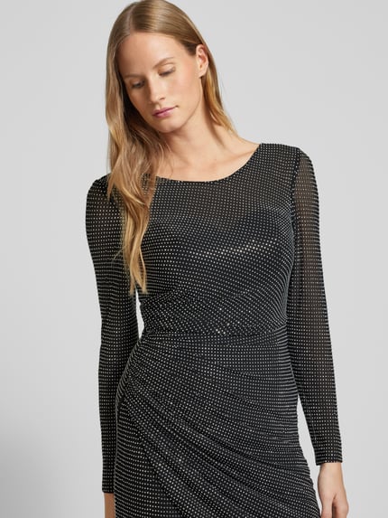 Hey Kyla Knielanges Cocktailkleid mit Strasssteinbesatz Silber 3