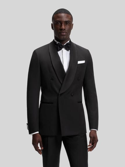 BOSS Smoking o kroju slim fit z czystej żywej wełny model 'Huge-Tux-DB-264' Czarny 4