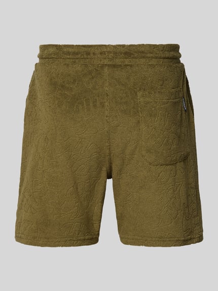 Produktfoto, Shorts aus Frottee mit Tunnelzug Modell 'TONY' von Shiwi im Regular Fit, grün, Baumwoll-Mix, elastischer Bund, strukturierte Oberfläche