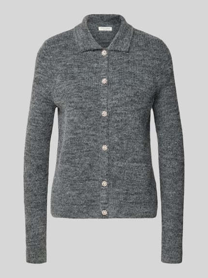 Christian Berg Woman Regular Fit Strickjacke mit Zierknöpfen Dunkelgrau 1