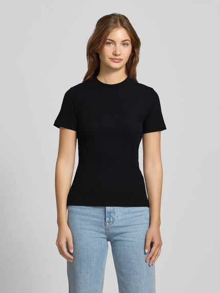 Marc O'Polo DENIM T-shirt in riblook Zwart - 4