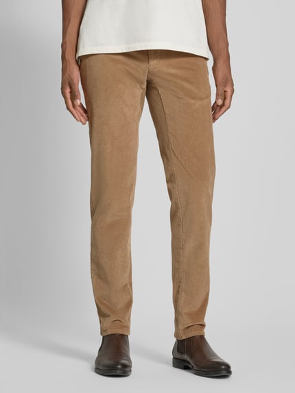 Brax Slim fit corduroy broek met achterzakken, model 'Fabio' Beige - 4
