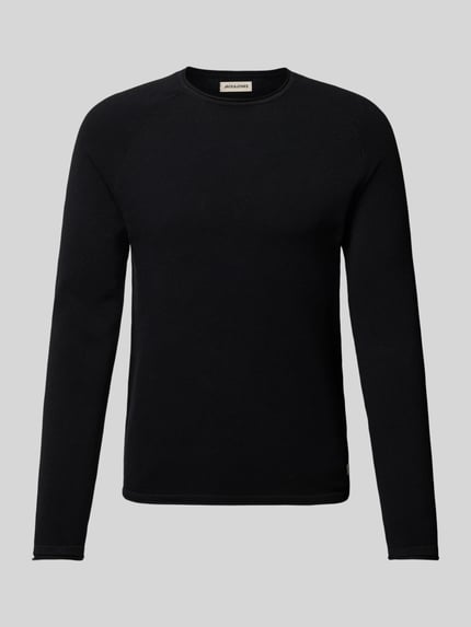 JACK & JONES Strickpullover mit Label-Patch Modell 'HILL' Black 2