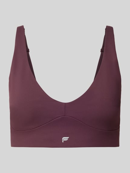 Fabletics Sport-BH mit Logo-Print Modell 'PURELUXE LONGLINE' Bordeaux 1