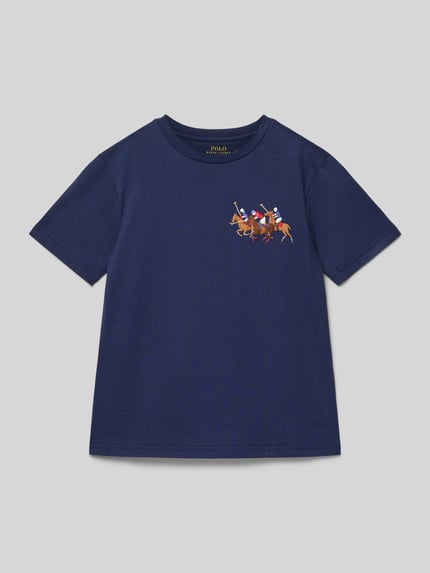 Polo Ralph Lauren Teens T-shirt met labelstitching Marineblauw - 1