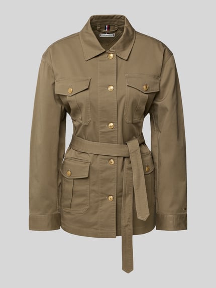 Tommy Hilfiger Regular Fit Hemdjacke mit goldfarbenen Knöpfen Taupe 2