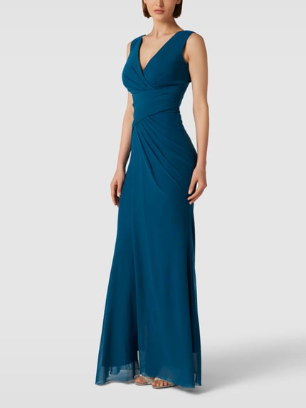 TROYDEN COLLECTION Abendkleid mit Taillenband Petrol 1