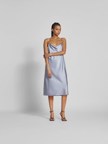 Filippa K Midi-jurk van zijdemix Blauw - 4