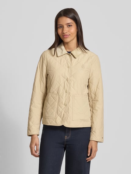 Tommy Hilfiger Kurtka pikowana o kroju slim fit z mieszanki bawełny Piaskowy 4