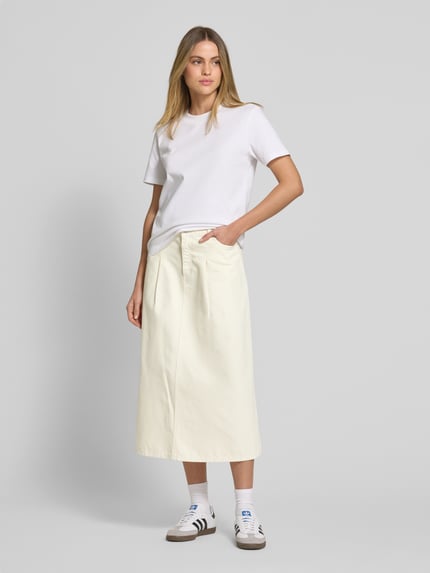 Jake*s Casual Jeansrock mit Bundfalten Offwhite 1