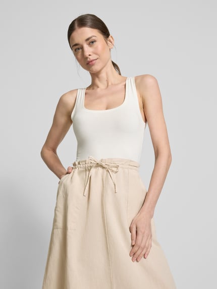 Christian Berg Woman Linnen rok met loopsplit Beige - 3