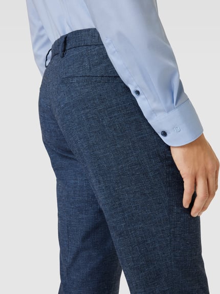 CG – CLUB of GENTS Slim Fit Anzughose in melierter Optik Modell 'Paco' Blau 3
