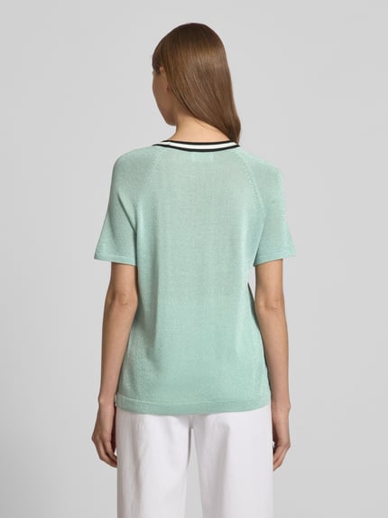 Jake*s Collection Bluzka z dzianiny z efektowną przędzą i raglanowymi rękawami Lazurowy 5