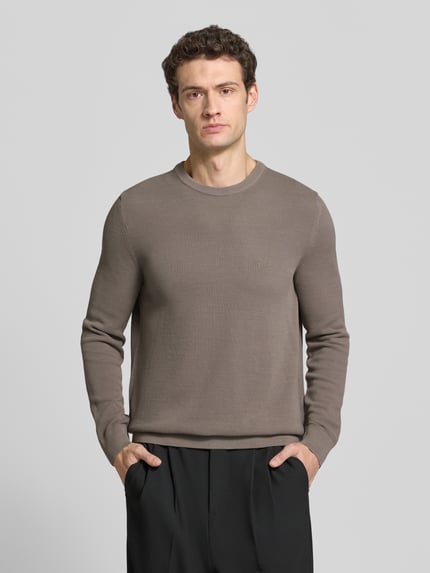 Marc O'Polo Pullover mit Logo-Stitching Mittelgrau 4