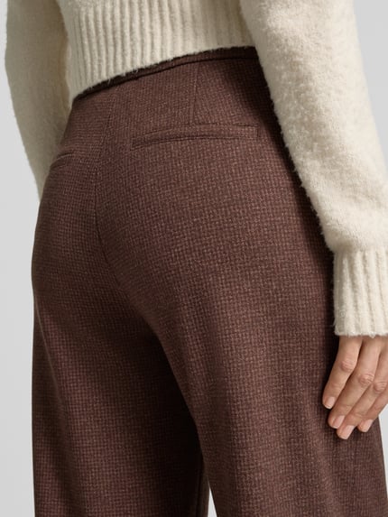 Raffaello Rossi Weite Hose aus Viskose-Mix Modell 'PALINA' Dunkelbraun 3