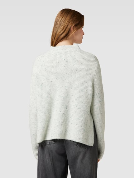 OPUS Sweter z dzianiny z bocznymi rozcięciami model ‘Pesolo’ Złamany biały 5