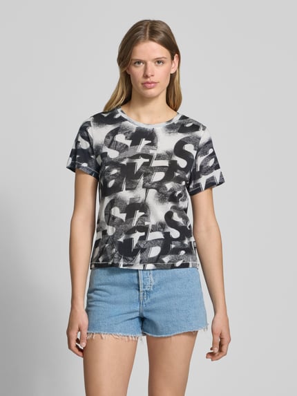 G-Star RAW T-shirt met geribde ronde hals Antraciet - 4
