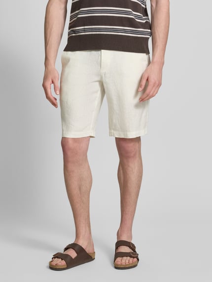 Marc O'Polo Regular Fit Shorts aus reinem Leinen Modell 'RESO JOGGER' Offwhite 4
