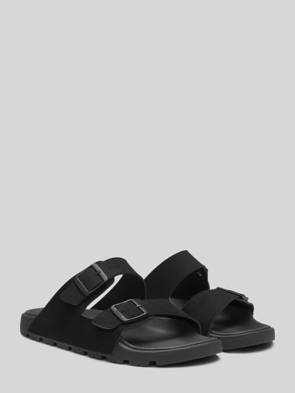 BOSS Sandalen met twee riempjes en all-over logodetails BLACK - 2