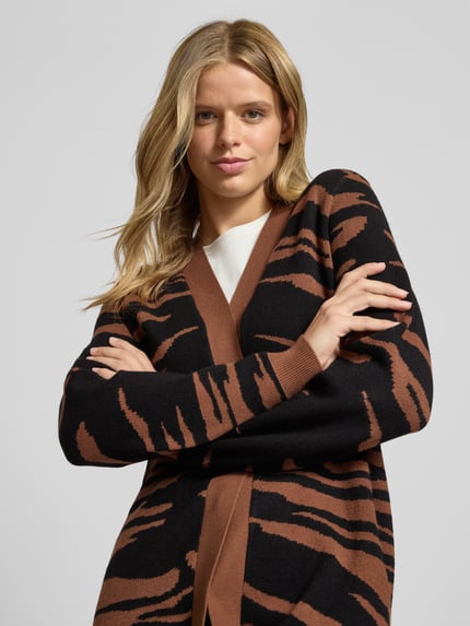 VERO MODA Regular Fit Cardigan aus Viskose-Mix Modell 'NANCY' Dunkelbraun 3