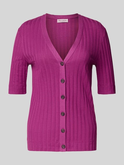 Marc O'Polo Slim Fit Cardigan aus Modal-Baumwoll-Mix Fuchsia 2
