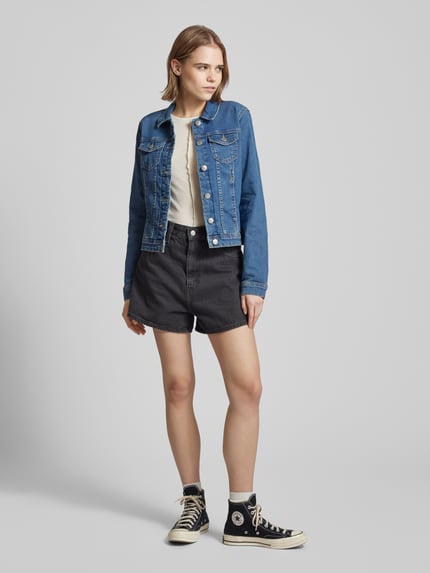 ONLY Jeansjack met paspelzakken op de borst, model 'WONDER LIFE' Jeansblauw - 1