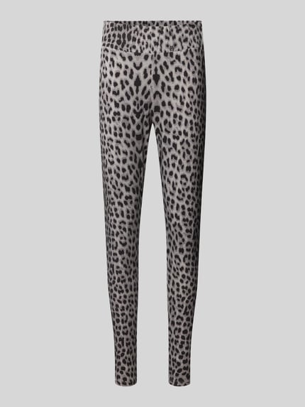OH APRIL Legginsy o kroju super skinny fit z szerokim pasem model ‘Rita’ Średnioszary 1