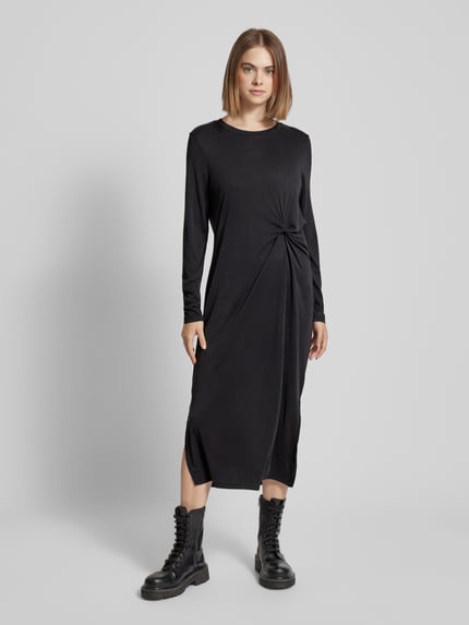 PIECES Midi-jurk met ronde hals, model 'ANORA' Zwart - 4