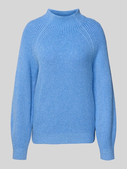 Tom Tailor Sweter z dzianiny o kroju regular fit z mieszanki bawełny z dodatkiem wełny Jasnoniebieski 2
