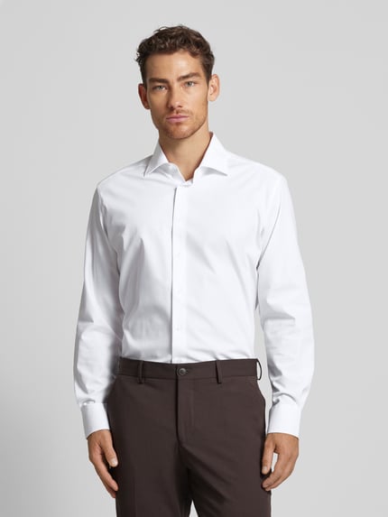 ETERNA Regular fit zakelijk overhemd van popeline met stretch Wit - 4
