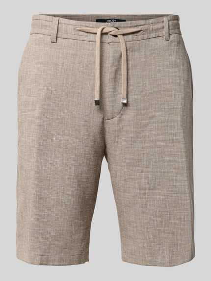 Produktfoto, Slim Fit Bermudas met tunnelkoord en achterzakken van JOOP! collectie, materiaalmix met linnen, heren, zandkleur, korte broek