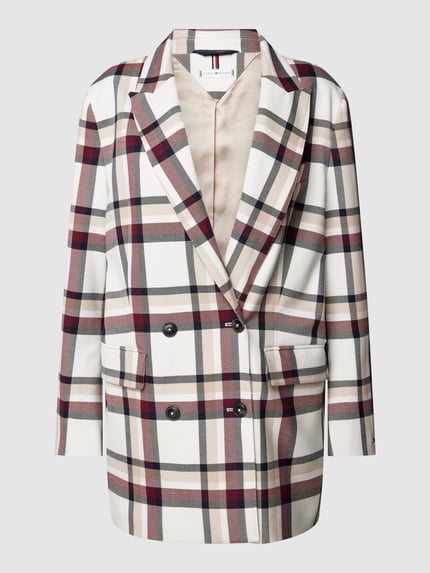 Tommy Hilfiger Blazer mit Karomuster Modell 'GLOBAL STRIPE CHECK' Sand 2