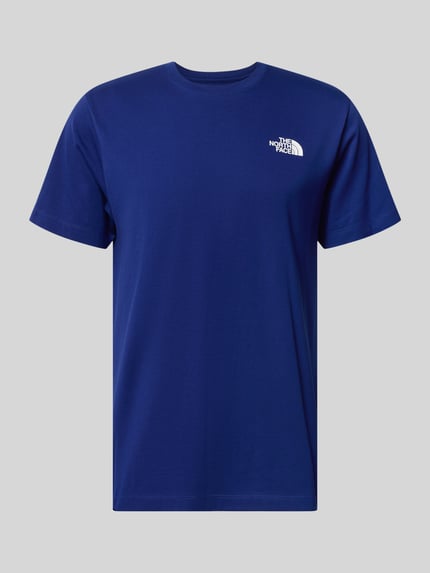 Produktfoto, T-Shirt mit Label-Print Modell 'Evolution' von The North Face in Blau, Baumwoll-Mix, Regular Fit, schlichter Look