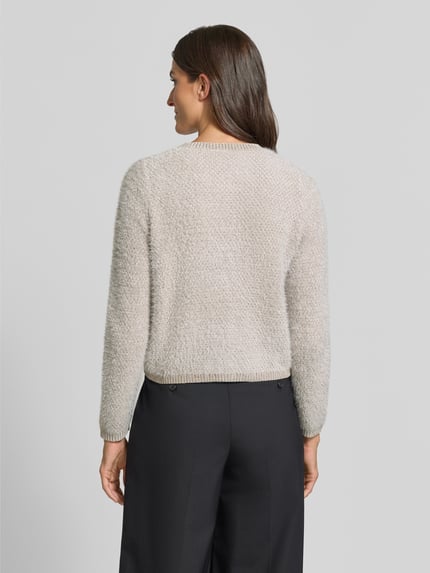 s.Oliver BLACK LABEL Regular Fit Strickjacke aus mit Crew Neck Sand 5