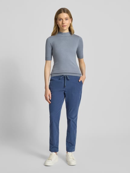 TONI Broek met verkorte pasvorm en elastische band, model 'sue' Blauw - 1