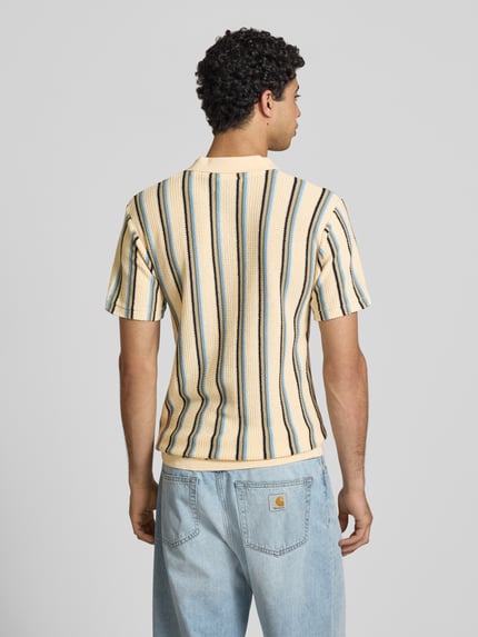 Blend Slim Fit Poloshirt mit V-Ausschnitt Modell 'AMOS' Sand 5