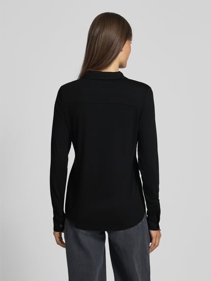 Marc O'Polo Overhemdblouse van viscosemix met platte kraag Zwart - 5