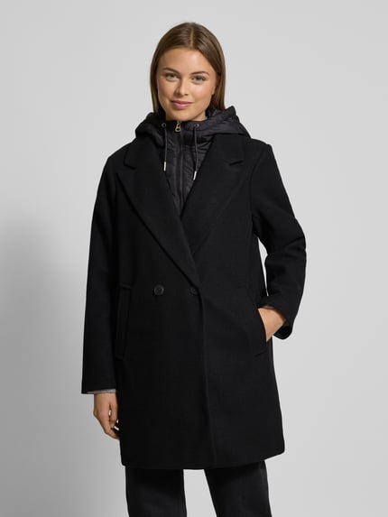 VERO MODA Regular fit lange jas met afneembare binnenkraag, model 'GRACE' Zwart - 4