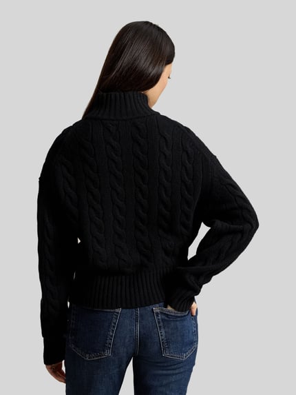 Polo Ralph Lauren Kaschmirtroyer mit Zopfmuster Black 5