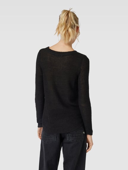 ONLY Sweter z dzianiny z okrągłym dekoltem model ‘GEENA’ Czarny 5
