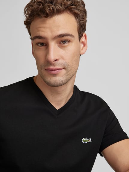 Lacoste T-Shirt mit Label-Stitching Modell 'Basic' Black 3