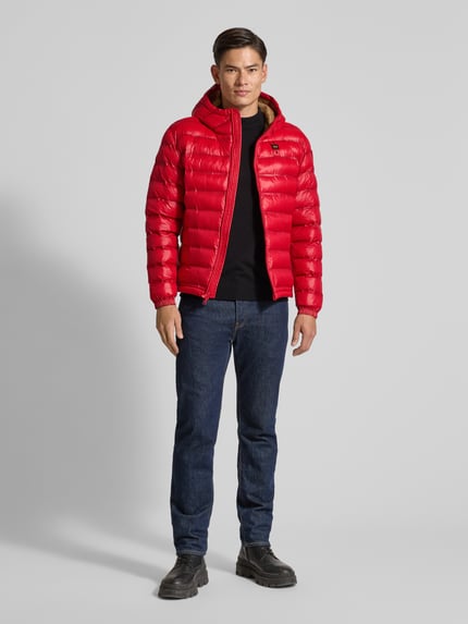 Blauer USA Steppjacke mit Kapuze Modell 'CHARLES' Rot 1