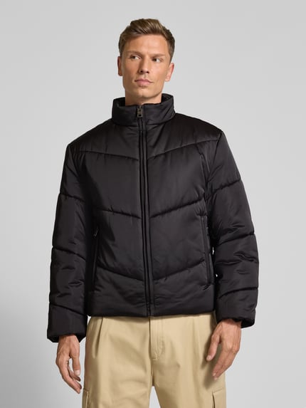 HUGO Regular Fit Steppjacke aus wattiertem Satin Modell 'BERO2531' Black 4