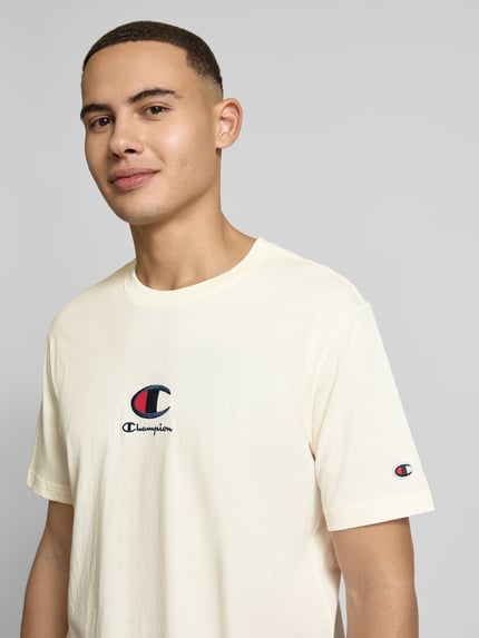 Champion T-Shirt mit Label-Stitching Offwhite 3