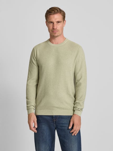 MCNEAL Strickpullover mit gerippten Abschlüssen Schilf Melange 4