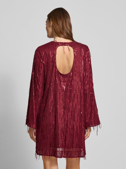 YAS Minikleid mit Rundhalsausschnitt Modell 'Lantra' Bordeaux 5