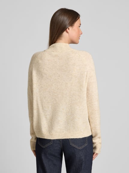 MSCH Copenhagen Relaxed fit gebreide pullover met alpaca-gehalte en knoopsluiting Beige - 5