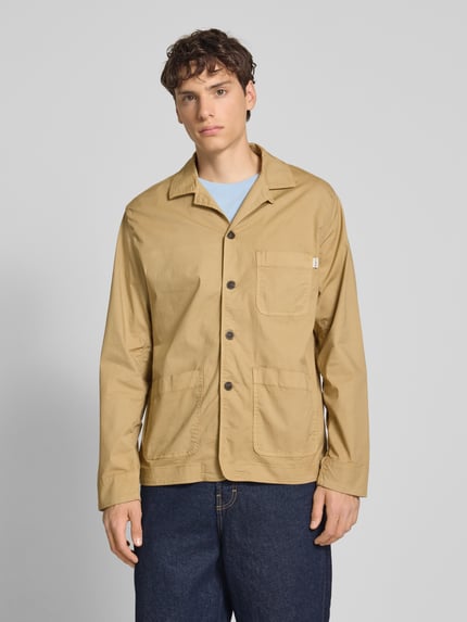 Pepe Jeans Regular Fit Hemdjacke aus Baumwoll-Mix Khaki 4