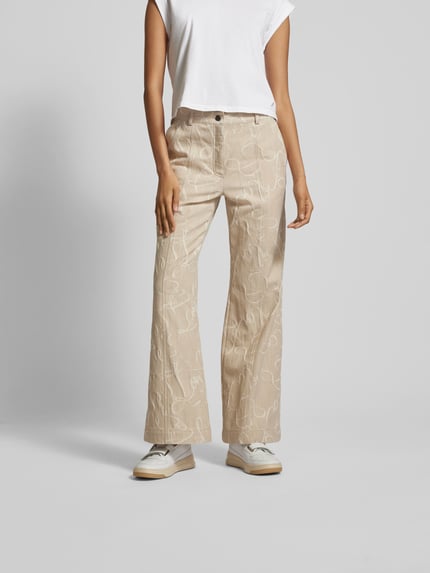 Lala Berlin Regular Fit Jeans mit Allover-Muster Beige 4
